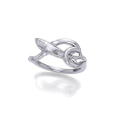 Shark with Wave Silver Ring TRI2435 - DiveSilver Jewelry